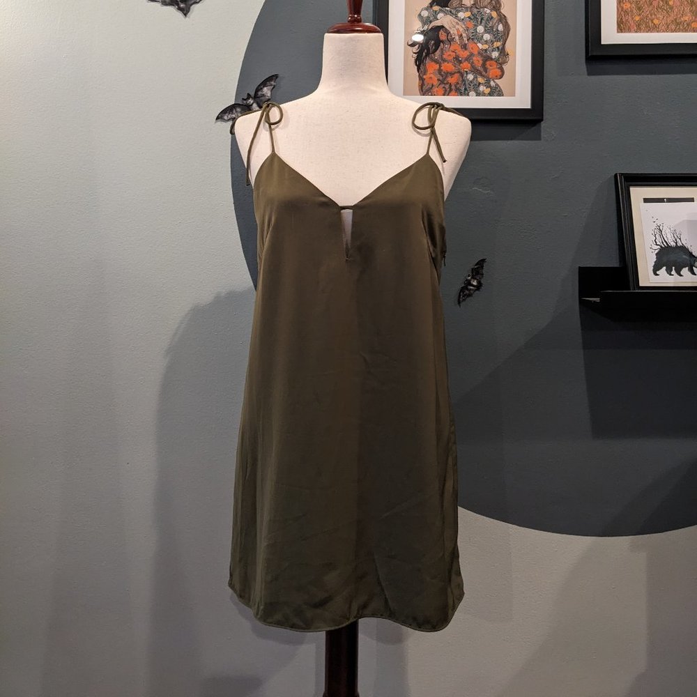 Army Green Slip Dress - By The Way Brand - Size S